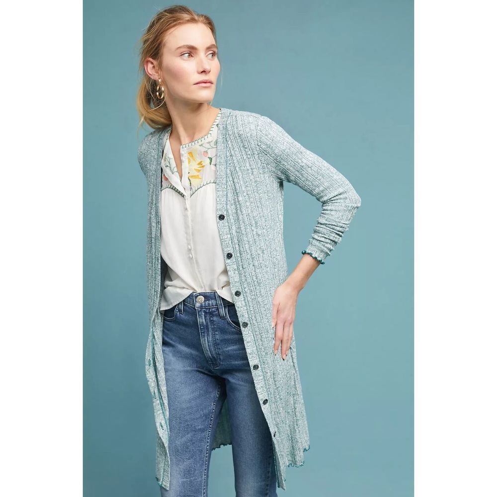 Anthropologie Light Blue Long Cardigan